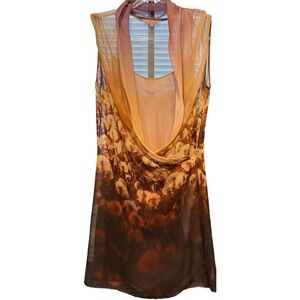Ted Baker London Xril Dandelion Print Sleeveless Sheer Top Shirt Size 2 /‎ US 6